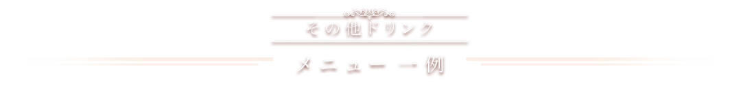 その他ドリンクメニュー 一例